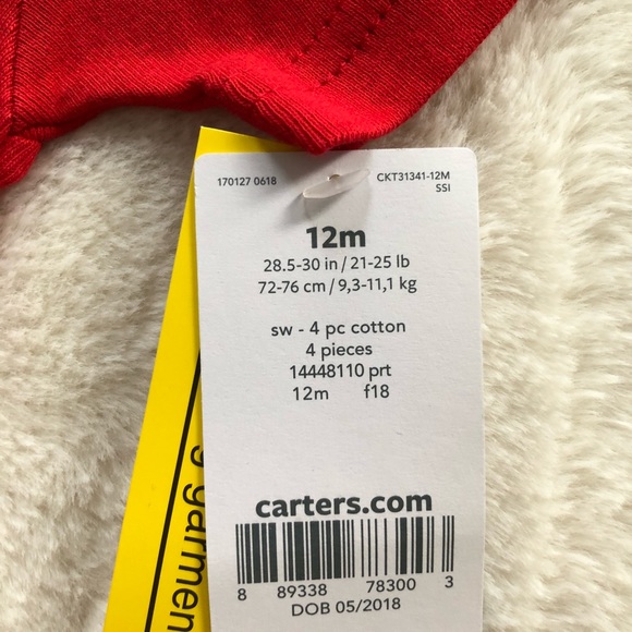 4pc Firefighter Baby Boys pajamas set - 12mths - Picture 6 of 8